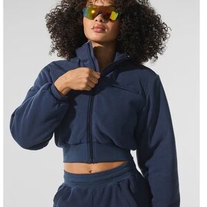 Alo Yoga Navy Polar Fleece Jacket